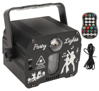 Obrázok produktu pre DJ Disco Stage Party Lights Strobe Light RGB Sound Activated Laser with Remote Control for Parties Bar Birthday Holiday USB Rechargeable