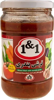 Produktbild von 1&1 - Eingelegtes Gemüse in Tomatenmark Bandari 378gr