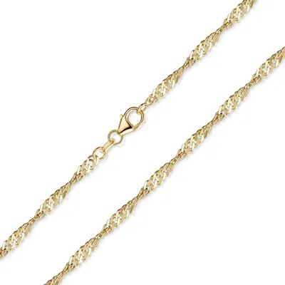 Produktbild von MATERIA by Matthias Wagner Singapurkette Gold gedreht 925 Silber vergoldet 40 42 45 50 60 70cm K14