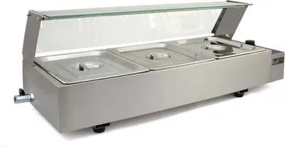 Produktbild von Gastro 3 GN Bain-Marie Chaving Dish Wasserbad Speisewärmer Speisenwärmer