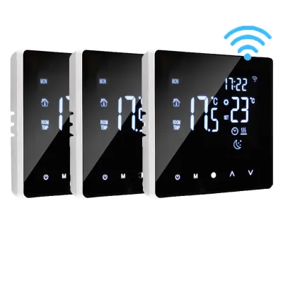 Zdjęcie produktu dla 3X Inteligentny termostat WiFi 16A ogrzewanie elektryczne termostat pokojowy ogrzewanie podłogowe wyświetlacz LCD ekran dotykowy programowalny termometr wewnętrzny sterowanie aplikacją