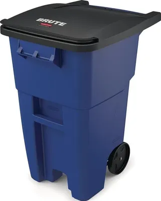 Produktbild von Mehrzweckcontainer H1005xB610xT765mm blau 189 l Deckelfarbe schwarz mit Rollen