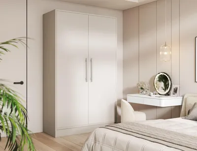 Produktbild von Kleiderschrank 2-türig Schrank Garderobe Schlafzimmer Drehtürenschrank - Schiebetürenschrank KAVIRA 120 – Kaschmir