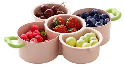 Produktbild von Obstteller, Serviertablett mit Griff, Snackbox, Aufbewahrungsbrett, Aufbewahrungsorganizer, Wohnaccessoire
