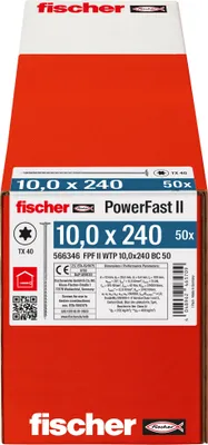 Produktbild von Fischer 566346, Schraube, Verzinkter Stahl, Holz, Zink, Teilgewinde, Flanschkopf
