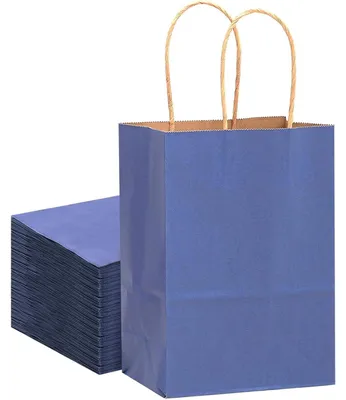 Productafbeelding van Geschenktassen met handgrepen, afmetingen 21x15x8 cm, donkerblauw, 32 stuks