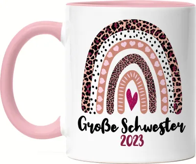 Produktbild von Große Schwester 2023 Tasse Rosa Sisters Beschützer Geborgenheit Liebe Familie Zusammenhalt Freude Sis Love