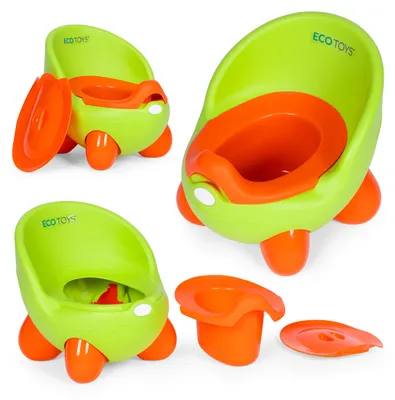 Immagine prodotto di Vasino da bagno per bambini con inserto rimovibile e piedini antiscivolo, verde, ECOTOYS