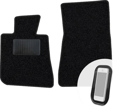 Produktbild von moto-MOLTICO Vorne Fußmatten Auto Velours Autoteppiche Schwarz Automatten Set 2-teilig passend für BMW 5er E28 1981-1991