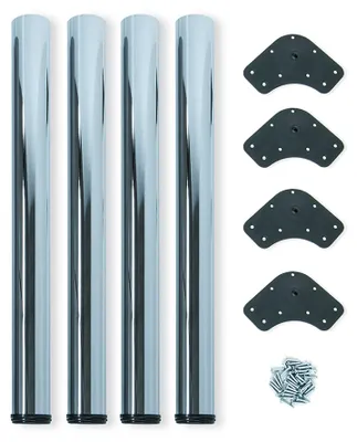 Obrázek produktu pro emuca sada 4 stolových noh, ocel CHROM Výška 710 mm - Ø 60 mm / podpěry