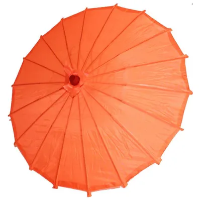 Produktbild von Deko Schirm klein 055 aus Kunstfaser wasserfest orange Bambus Ø55 cm