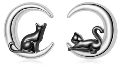 Produktbild von Gnoce Ohrstecker Katze & Mond HOE486