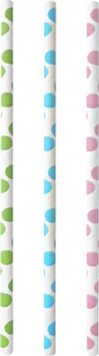 Obrázok produktu pre PAPSTAR papierová slamka na pitie "Dots" 200 mm rôzne farby