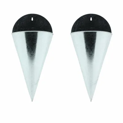 Produktbild von Zink Wandampel Spitztüte 2er Set Pflanzgefäß B19cmL30cm Garten Pflanztopf Topf Metall
