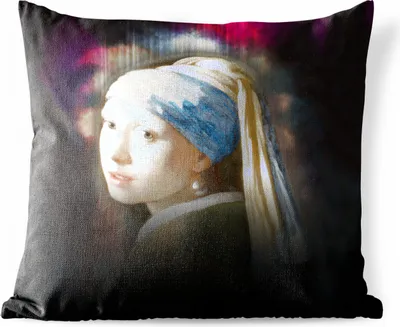 Produktbild von MuchoWow® Outdoor Kissen - Das Mädchen mit dem Perlenohrring - Vermeer - Kunst - 40x40 cm - Wetterfest - Lounge Kissen - Kopfkissen - Interieur - Polster mit Bild
