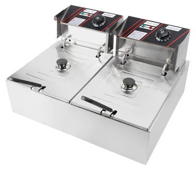 Image de Friteuse électrique à double cuve - Puissance : 5000 W - Capacité : 12 litres