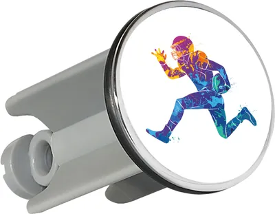Produktbild von Huuraa Waschbeckenstöpsel Football Spieler bunte Silhouette 4cm höhenverstellbar Abflussstopfen Geschenkidee