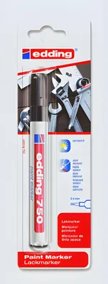 Produktbild von Edding 750, Schwarz, Schwarz, Weiß, Keramik, Glas, Metall, Kunststoff, Holz/Laminat, 2 mm, 4 mm, 1 Stück(e)