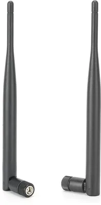 Image de 2 antennes pour routeur, système Wi-Fi robuste, gain élevé de 6 dB, double bande 2,4/5,8 GHz, connecteur SMA interne