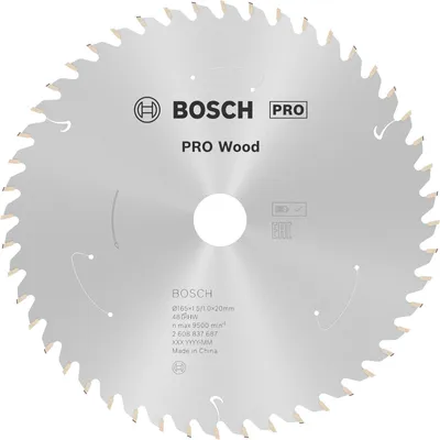 Productafbeelding van Bosch 2608837687 Bosch Kreissägeblatt ST WO H 165x20 T48
