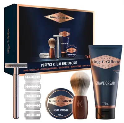 Obrázok produktu pre Sada King C. Gillette Optimal Ritual Heritage, darčeková sada, holiaca súprava na mokré holenie