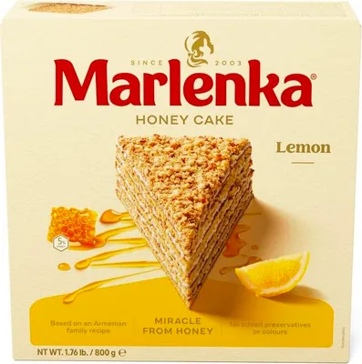 Image de MARLENKA® Gâteau au miel au citron - gâteau au miel, tarte, gâteau (1 x 800 g)