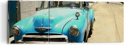 Produktbild von Bild auf Leinwand - Leinwandbild - Auto Klassiker Kuba Havanna - 120x40cm - Wand Bild - Wanddeko - Leinwanddruck - Bilder - Kunstdruck - Wanddekoration - Leinwand bilder - Wandkunst - CA120x40-1401
