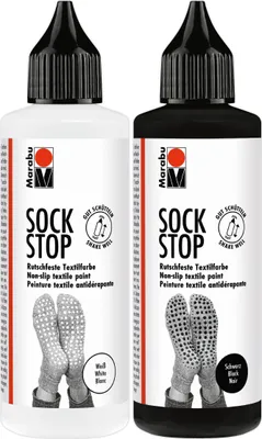 Produktbild von Marabu Sock Stop schwarz weiß 2x90ml Flasche