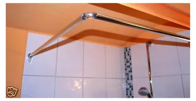 Produktbild von Winkelduschstange in Silber für Badewanne und Dusche