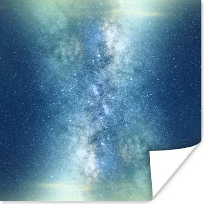 Produktbild von MuchoWow® Poster Sterne - Himmel - Blau - Jungen - Mädchen - Kinder 100x100 cm - Babyzimmer