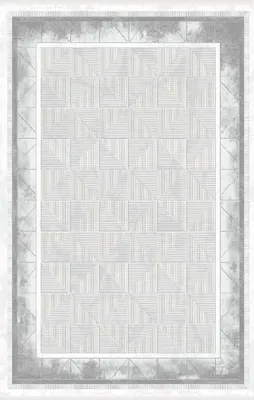 Immagine prodotto di Kunstfaserteppich Teppich Geometrisches Muster Bordüre Kurzflor Grau
