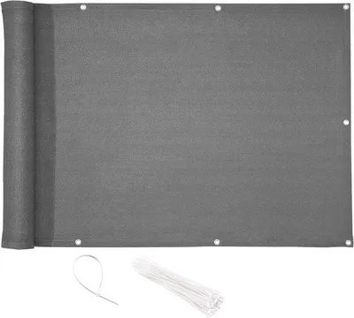 Productafbeelding van Ibenzoa® Privacy-scherm voor terras en balkon – verstelbaar privacy-scherm gemaakt van UV-bestendig polyester met een corrosiebestendig metalen frame, inclusief kabelbinders