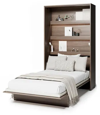 Produktbild von MEBLINI Schrankbett Bed Concept - Wandbett mit Lattenrost - Klappbett mit Schrank - Wandklappbett - Murphy Bed - Bettschrank - BC-02 - 120x200cm Vertikal - Dunin Eiche