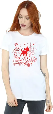 Produktbild von Disney - "Christmas Greetings" T-Shirt für Damen BI16746 (M) (Weiß)