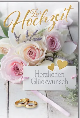 Produktbild von Hochzeit Ringe und Rosen herzlichen Glückwunsch Glückwunschkarte mit Umschlag