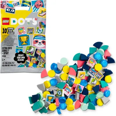 Produktbild von LEGO 41958 DOTS Ergänzungsset Sport, Bastelset für Kinder, Steinchen für Armbänder, Zimmer-Deko und anderes Zubehör