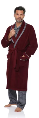 Imagen del producto de Solidchoice: Elegante bata de algodón con poliéster para hombre