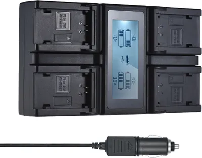 Produktbild von Andoer NP-FZ100 4-Kanal-LCD-Kamera-Ladegeraet Ersatz fuer  A7III A9 A7RIII A7SIII mit DC-Autoladegeraet