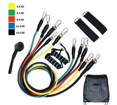Immagine prodotto di Set di 11 elastici di resistenza con maniglie, fasce elastiche per il fitness, set da allenamento con ancoraggio per porte - FitBands