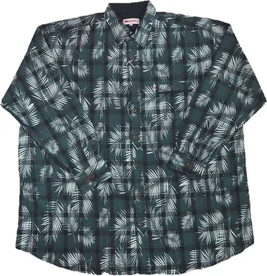 Immagine prodotto di Camicia da uomo taglie forti (stile jeans) KAMRO verde/bianca 4XL
