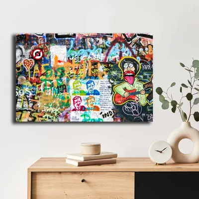 Image de Wallity, 4570POP-020, Peinture décorative sur toile, Multicolore, 100 % TOILE, 45 x 70 cm