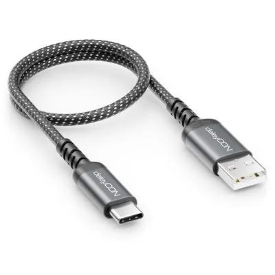 Produktbild von deleyCON 0,30m USB-A auf USB-C Kabel Ladekabel Datenkabel