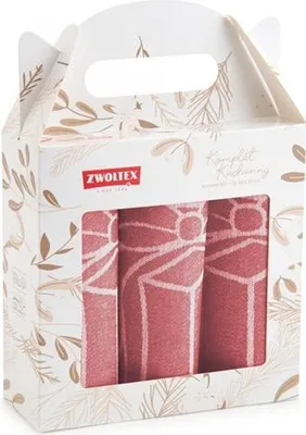 Zdjęcie produktu dla Zestaw ściereczek kuchennych, w eleganckim pudełku, 3 sztuki Christmas Charm Red