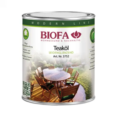 Produktbild von BIOFA Teaköl 3752 für Gartenmöbel 1L