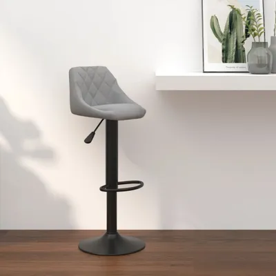 Immagine prodotto di The Living Store sgabello da bar in velluto grigio chiaro