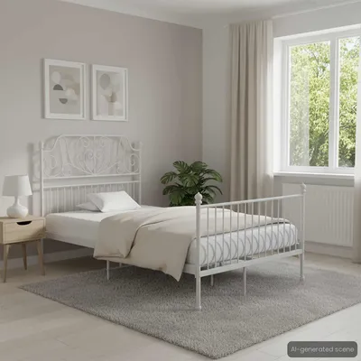 Immagine prodotto di Maison Exclusive - Struttura letto in metallo bianco 120x200 cm