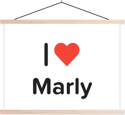 Produktbild von MuchoWow® Textilposter Ich liebe - Marly - Mädchen 150x113 cm mit holzfarbenen Rahmen - Poster