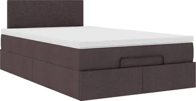 Produktbild von Ottoman-Bett mit Matratze Dunkelbraun 120x200 cm Stoff