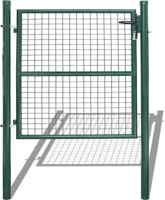 Produktbild von TolleTour Gartentor, Gartentuer Zauntor, Hoftor aus verzinktem Stahl mit Schloss, Tuerklinke und Schluessel, robust und langlebig, 100 ?š¢ 100 cm Gruen