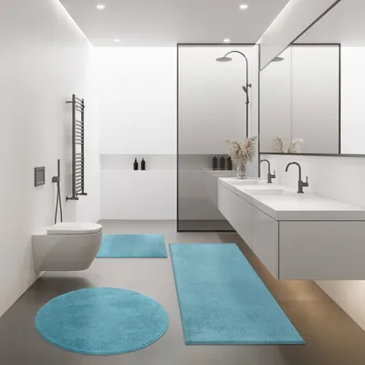 Image de Tapis de bain moderne Tapis de salle de bain Shaggy Doux Disponible en différentes tailles et couleurs Dimensions 40 x 55 cm